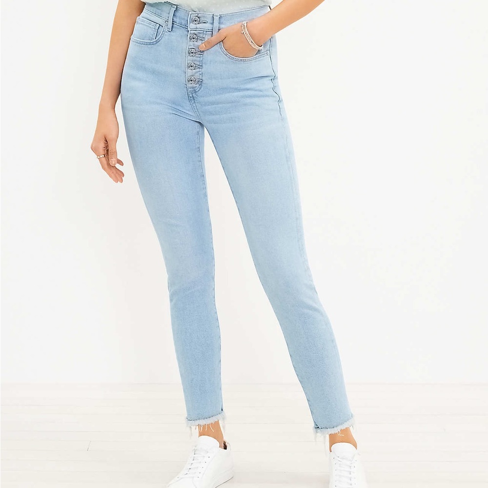 loft sculpt High Rise Jean leggings size 14r mid indigo